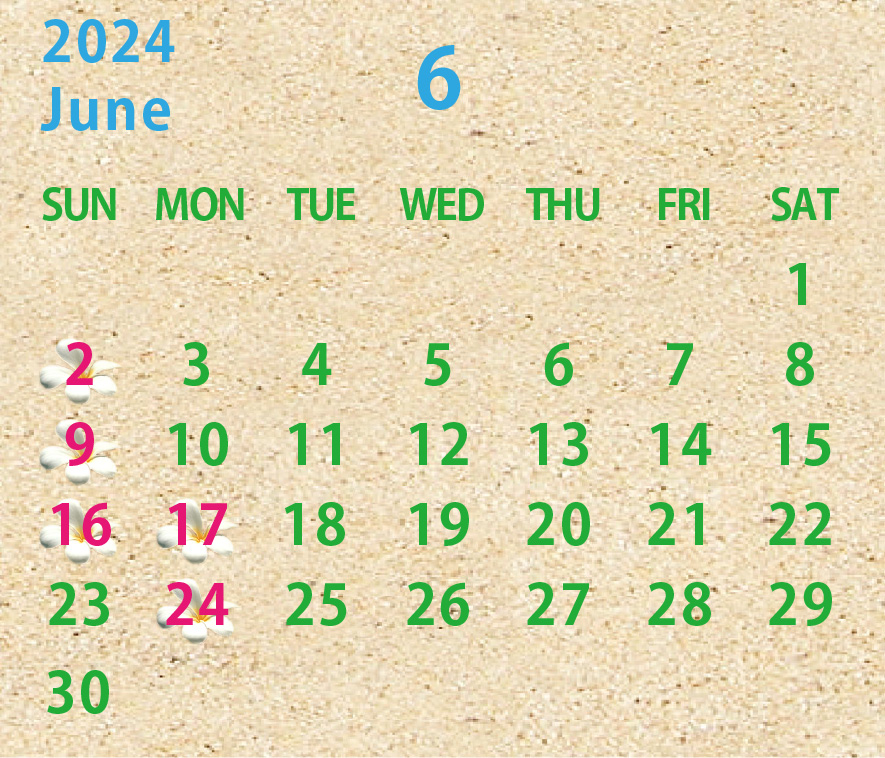 2024年06月のカレンダー